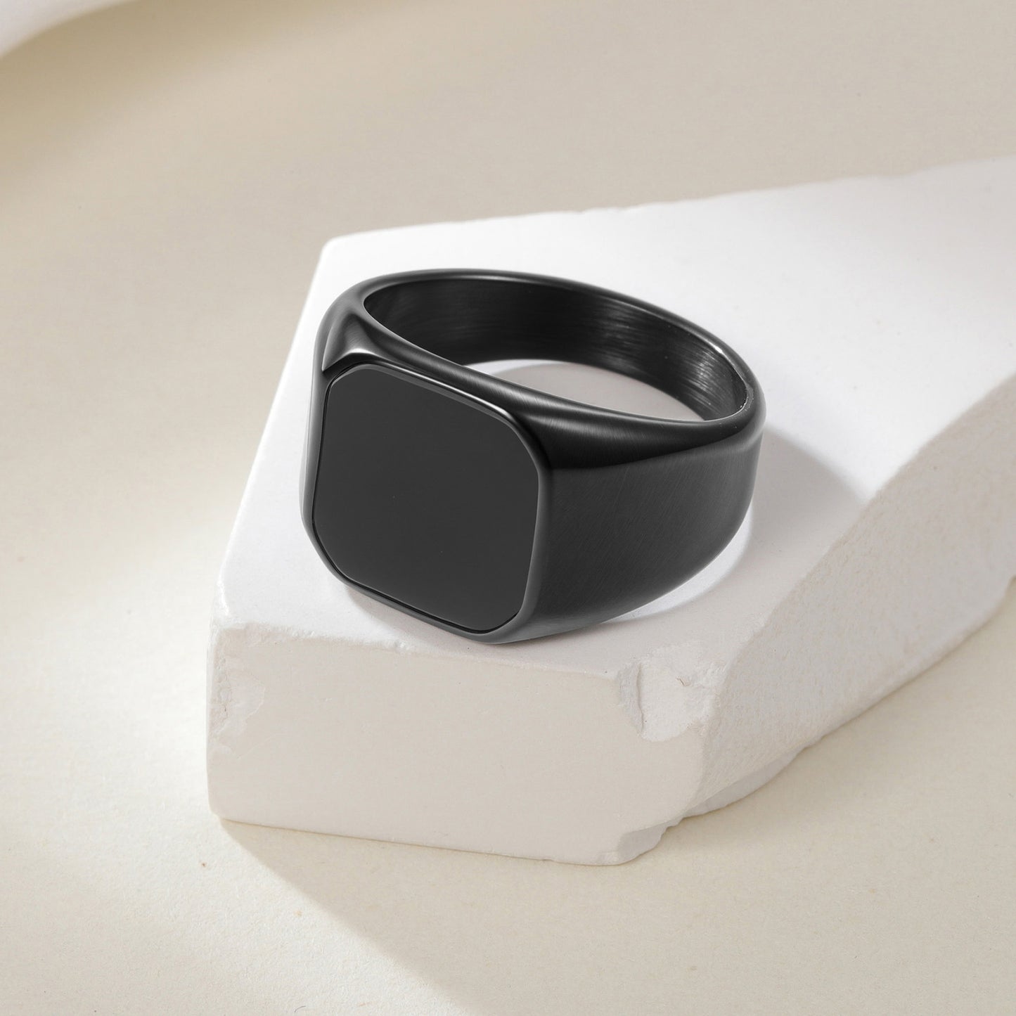 Titanium Steel Ring Unisex Square Design Durable Minimalist Jewelry By Planderful Everyday Genie Collection