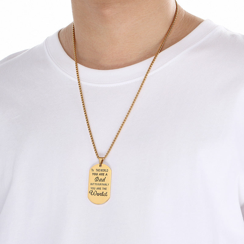 Planderful Stainless Steel Dad Pendant Personalized Gift