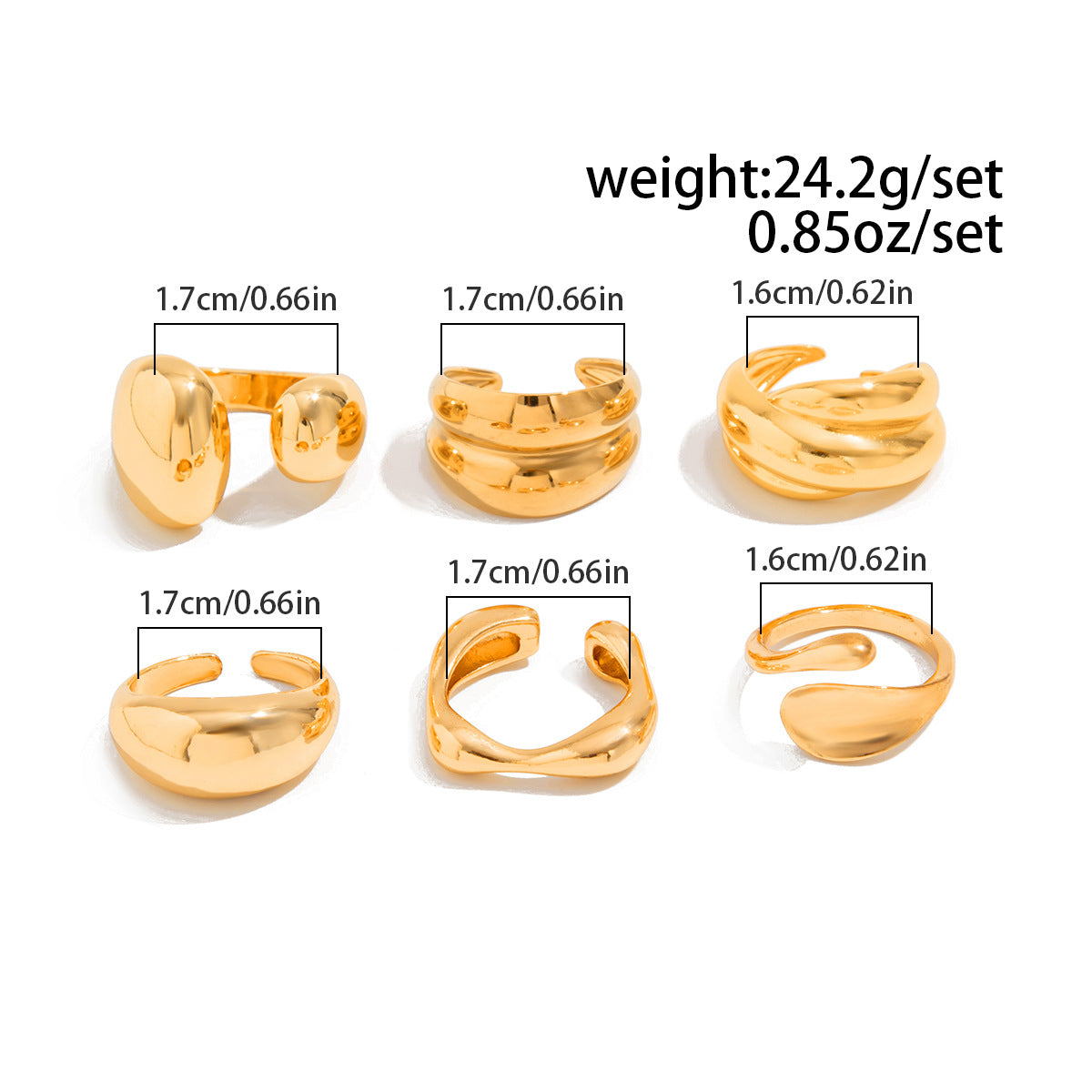 Planderful Vienna Verve Hug Ring For Women Geometric Opening Statement Jewelry Elegant Gift Idea