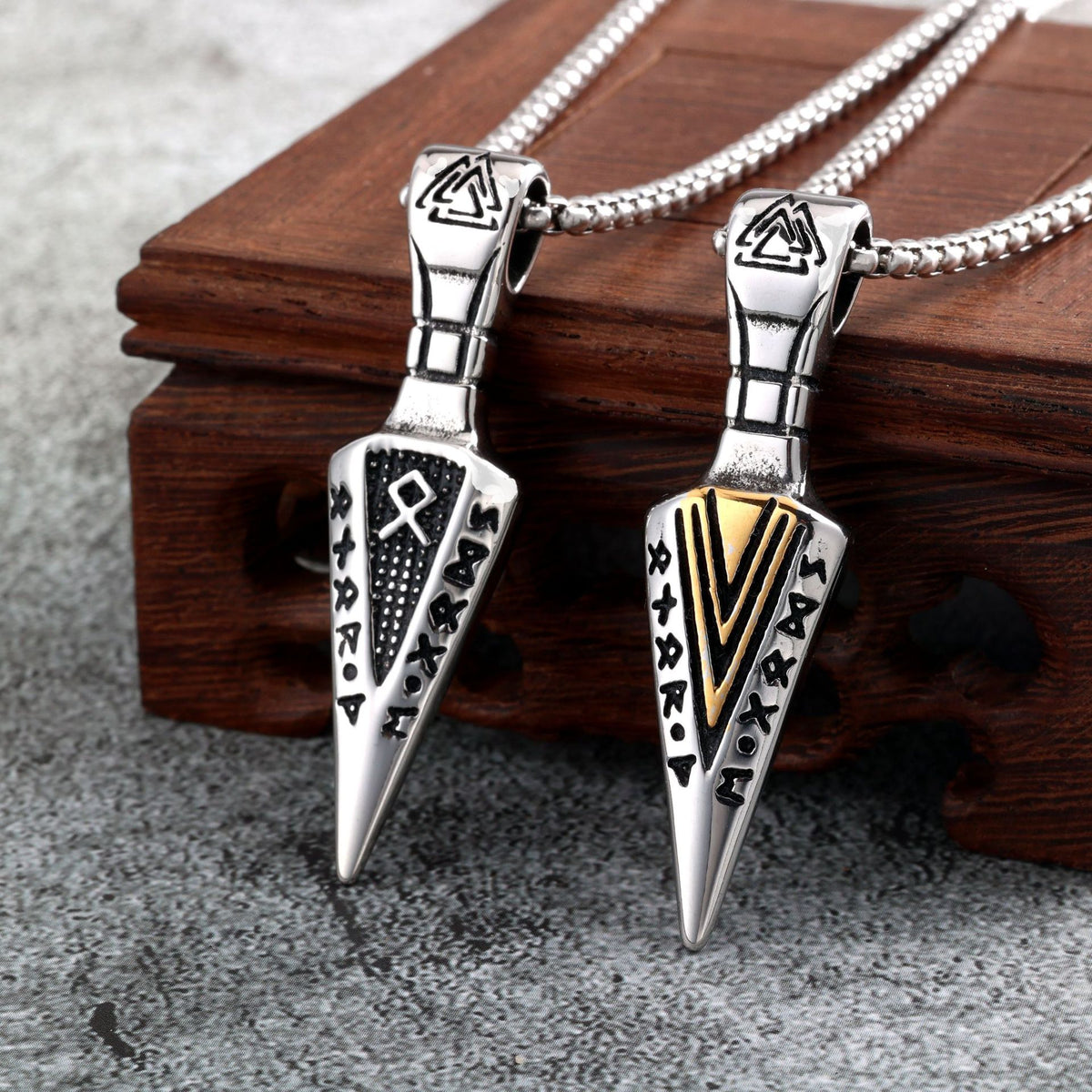 Biker Viking Stainless Steel Pendant Necklace