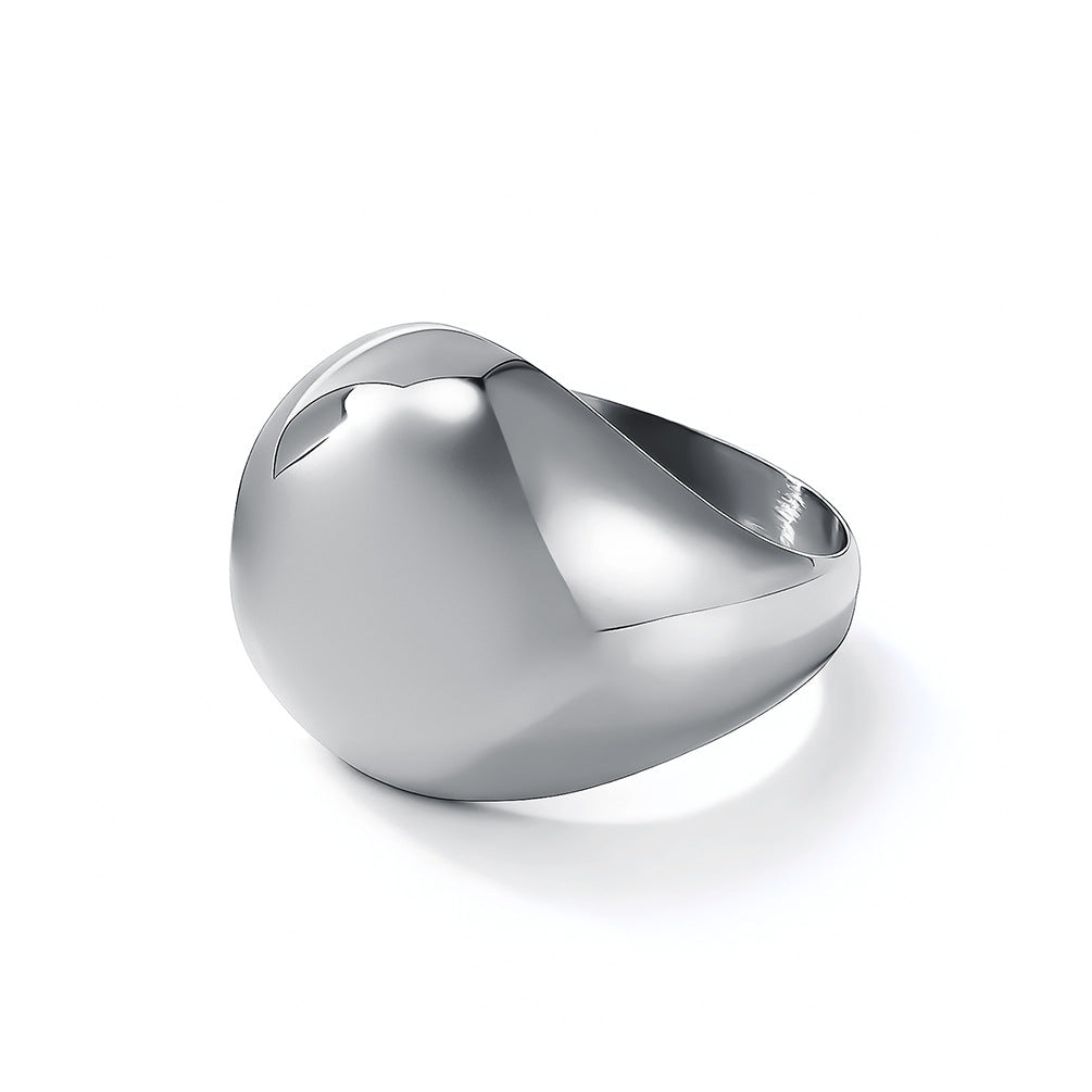 Stainless Steel Smooth Ring – Wide-Sided Solid