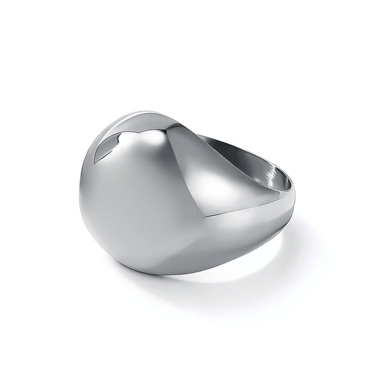 Stainless Steel Smooth Ring – Wide-Sided Solid