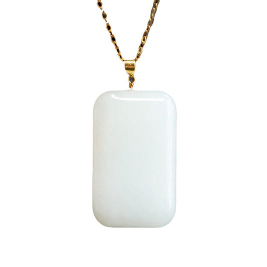 Jade Fortune Necklace crafted in Sterling Silver for Wealth