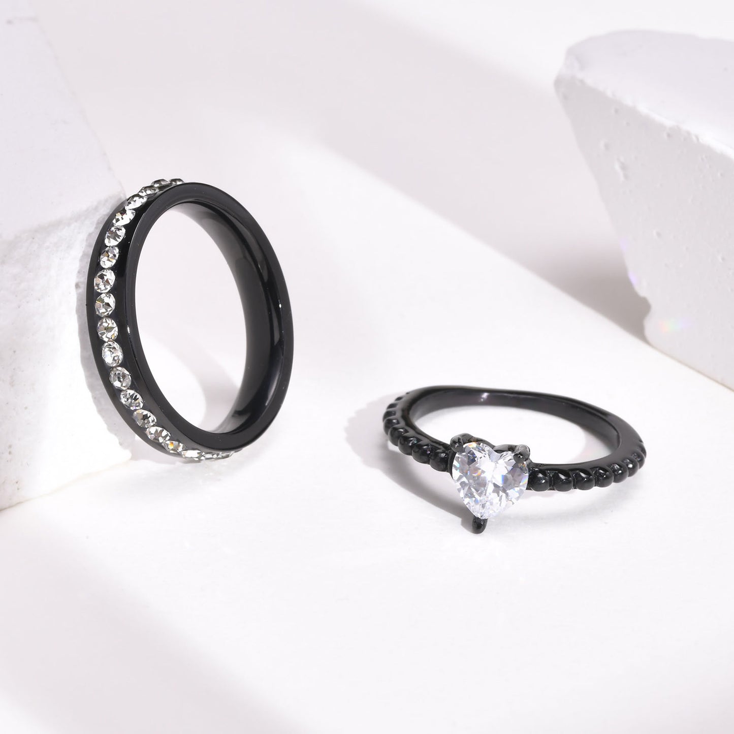 Cross-Border Jewelry Titanium Steel Women's Stacked Ring