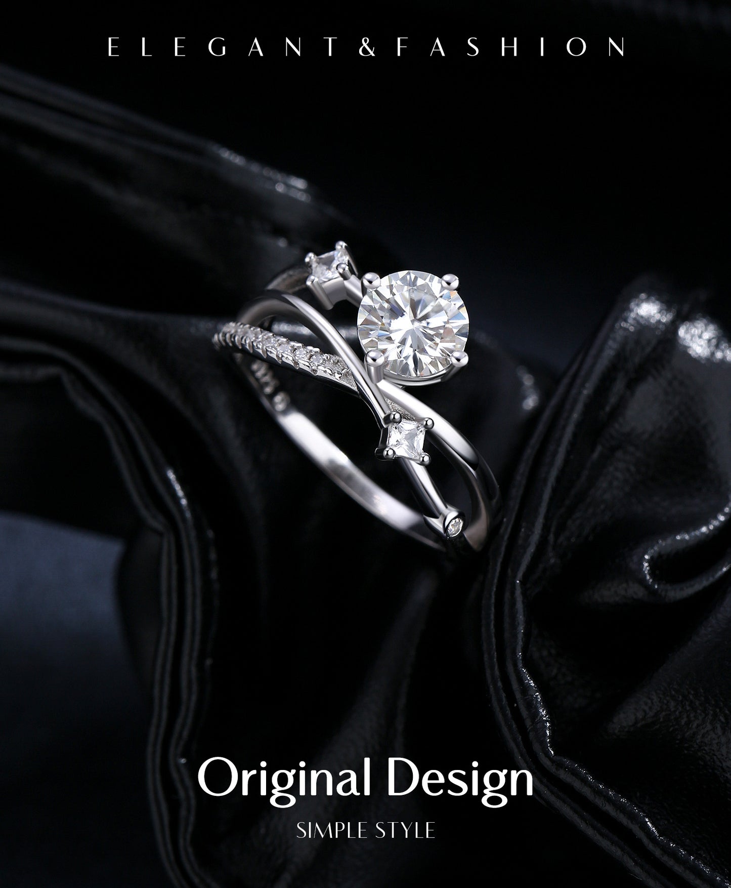 Planderful Moissanite Sparkling Ring – Premium Light Luxury Design