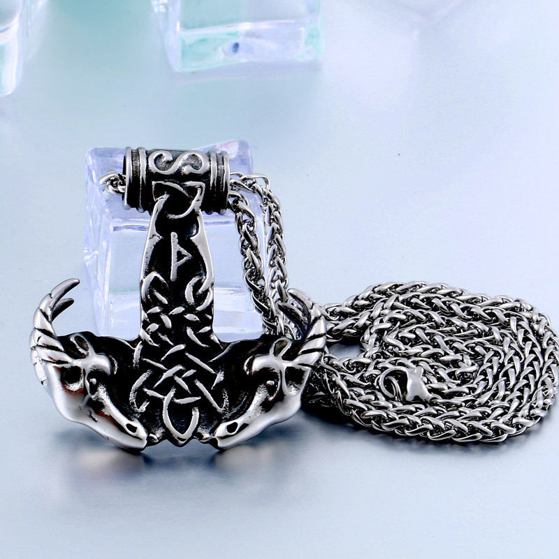 Scandinavian Viking-Inspired Titanium Steel Pendant for Men – Planderful Everyday Genie Collection