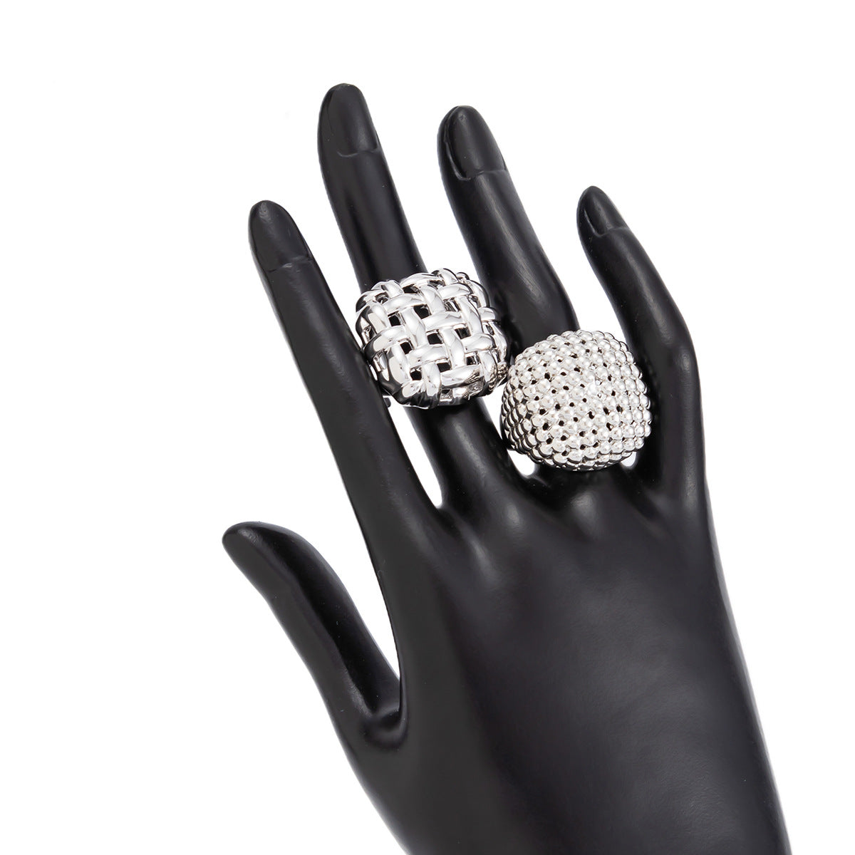 Planderful Statement Ring For Bold Fashion Lovers European Inspired Woven Mesh Alloy Design Vienna Verve