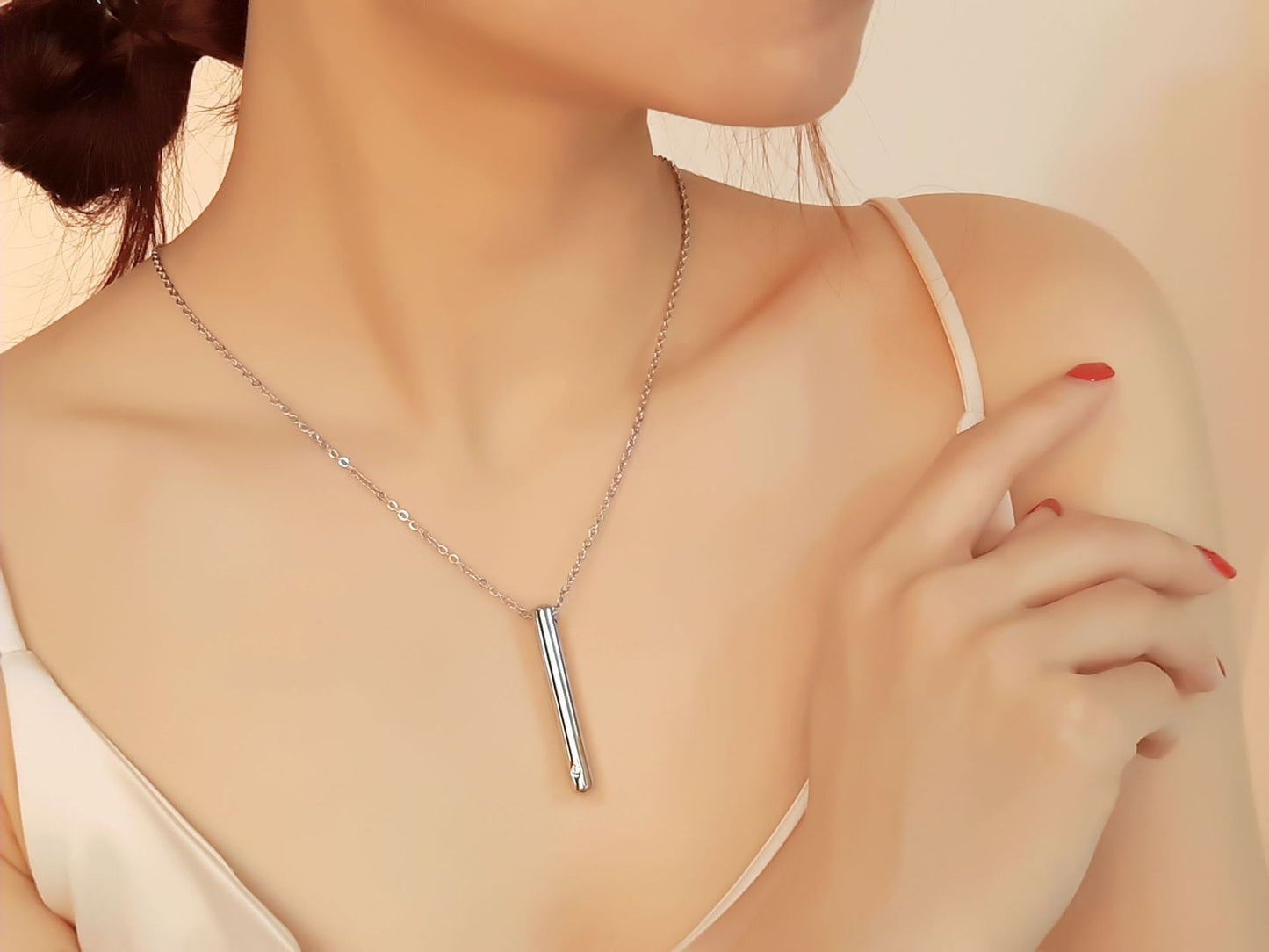 Urn Necklace Stainless Steel Zircon Pendant Necklace Openable