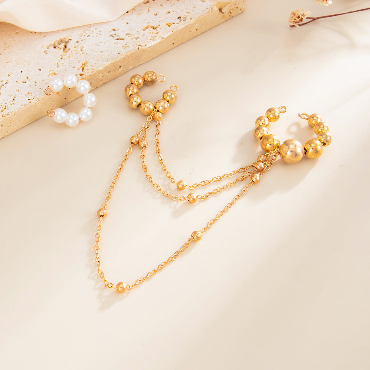 Planderful Vienna Verve Imitation Pearl Ear Clips Set For Women With Retro Beaded Tassel Clip On Earrings