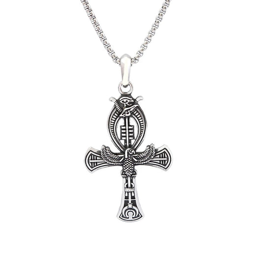 Eye of Horus Cross Stainless Steel Men's Pendant Necklace