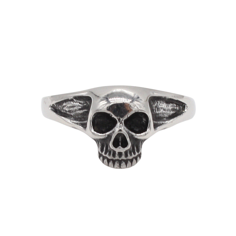 Planderful Jewelry Personalized Skull Ring For Men In Titanium Steel Retro European American Style