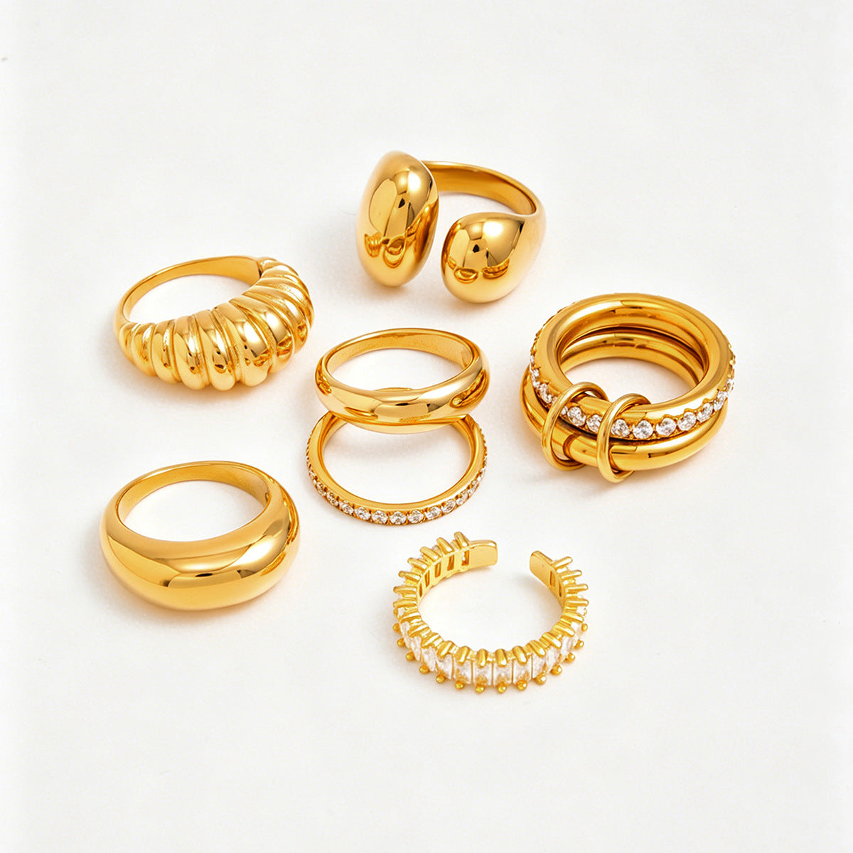 Stainless Steel Zircon Open Ring By Planderful Vienna Verve For Urban Professionals Statement Piece