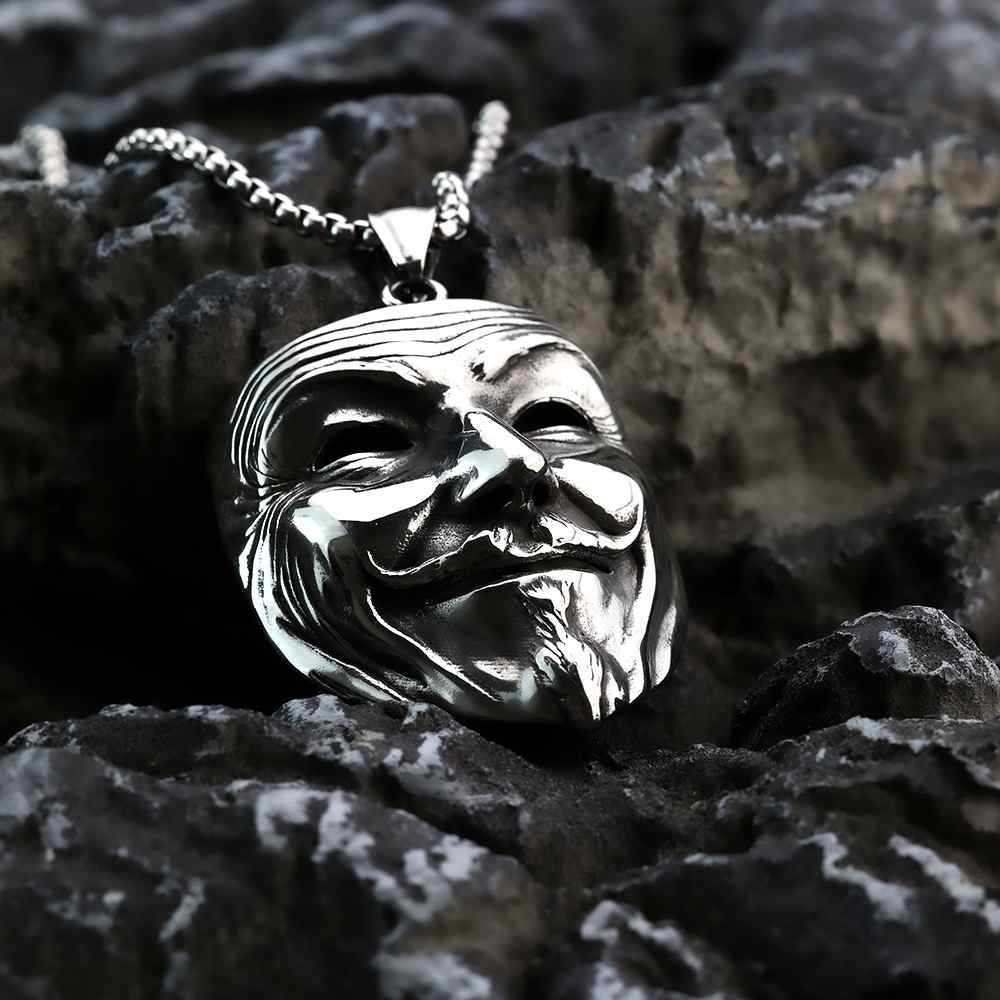 Vintage Mask Stainless Steel Men's Pendant Necklace
