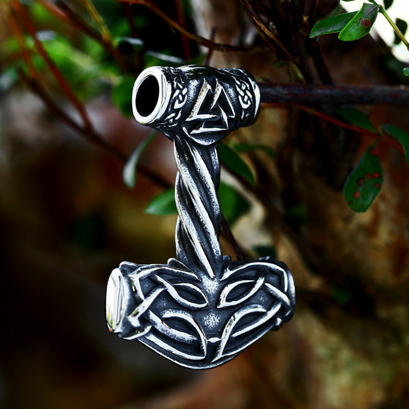 Retro Viking Triangle Titanium Steel Pendant - Thor's Hammer Men's Accessories in Wholesale
