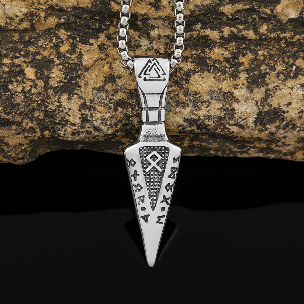 Stainless Steel Personalized Retro Arrow Necklace for Men