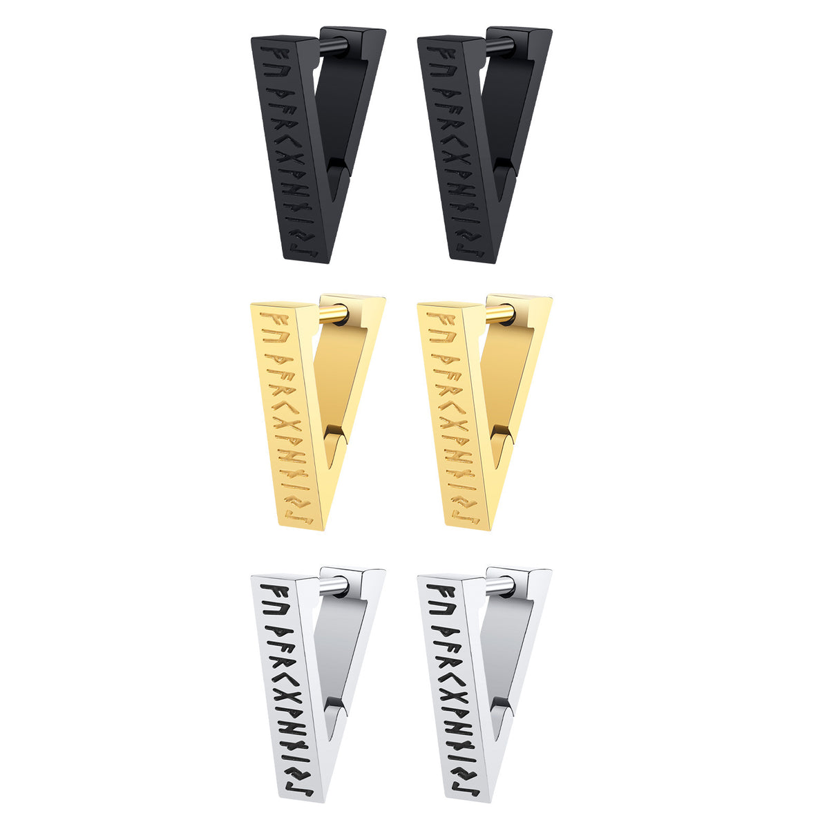 Stainless Steel Viking Geometric Earrings