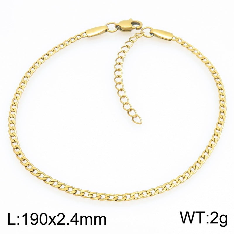 Minimalist Figaro Chain Stainless Steel Bracelet – Unisex Nk Chain Adjustable Handmade