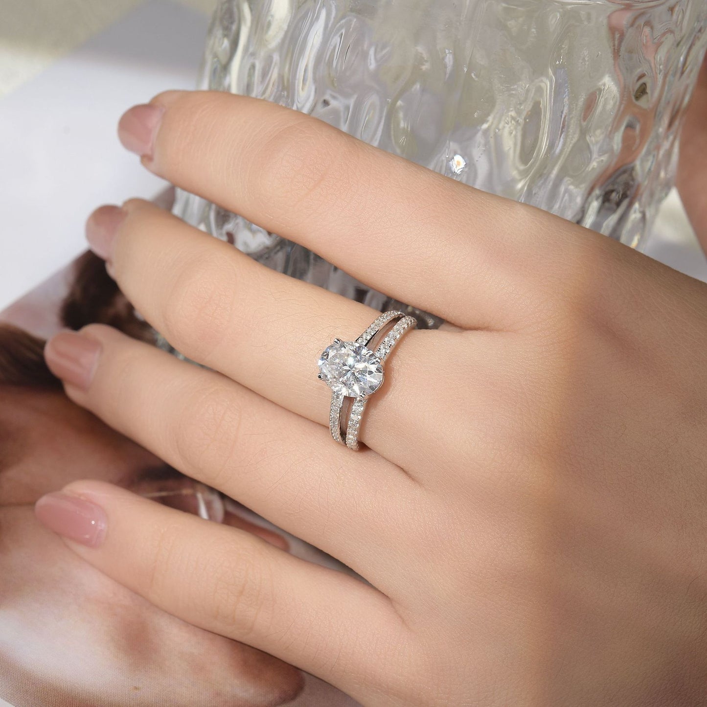 Cross-Border Independent Station Moissanite 2-Carat Engagement Ring