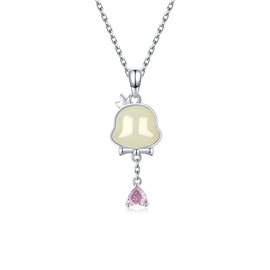 Planderful Snake HeTian Jade Necklace For Women S925 Sterling Silver Elegant Clavicle Chain With Zircon Tassel