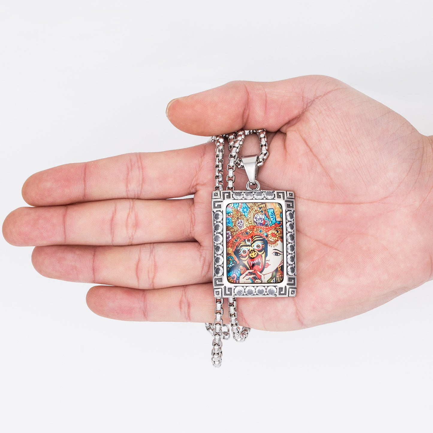 Zircon Necklace - Elegant Thangka Inspired Ethnic Nepal Temple Jewelry By Planderful