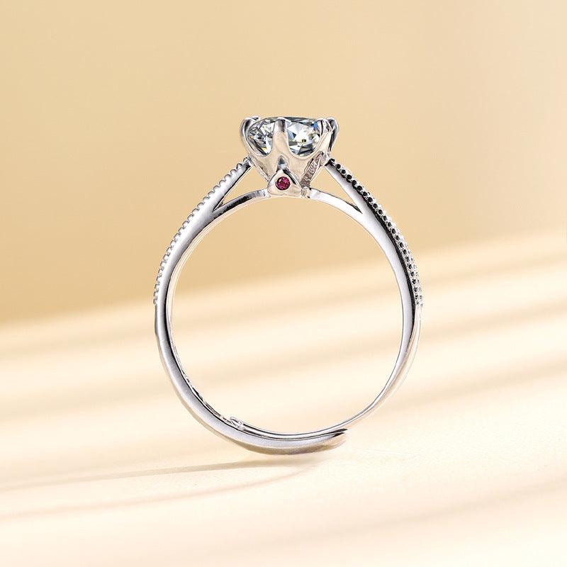 Genuine D-Color S925 Sterling Silver Women's Ring
