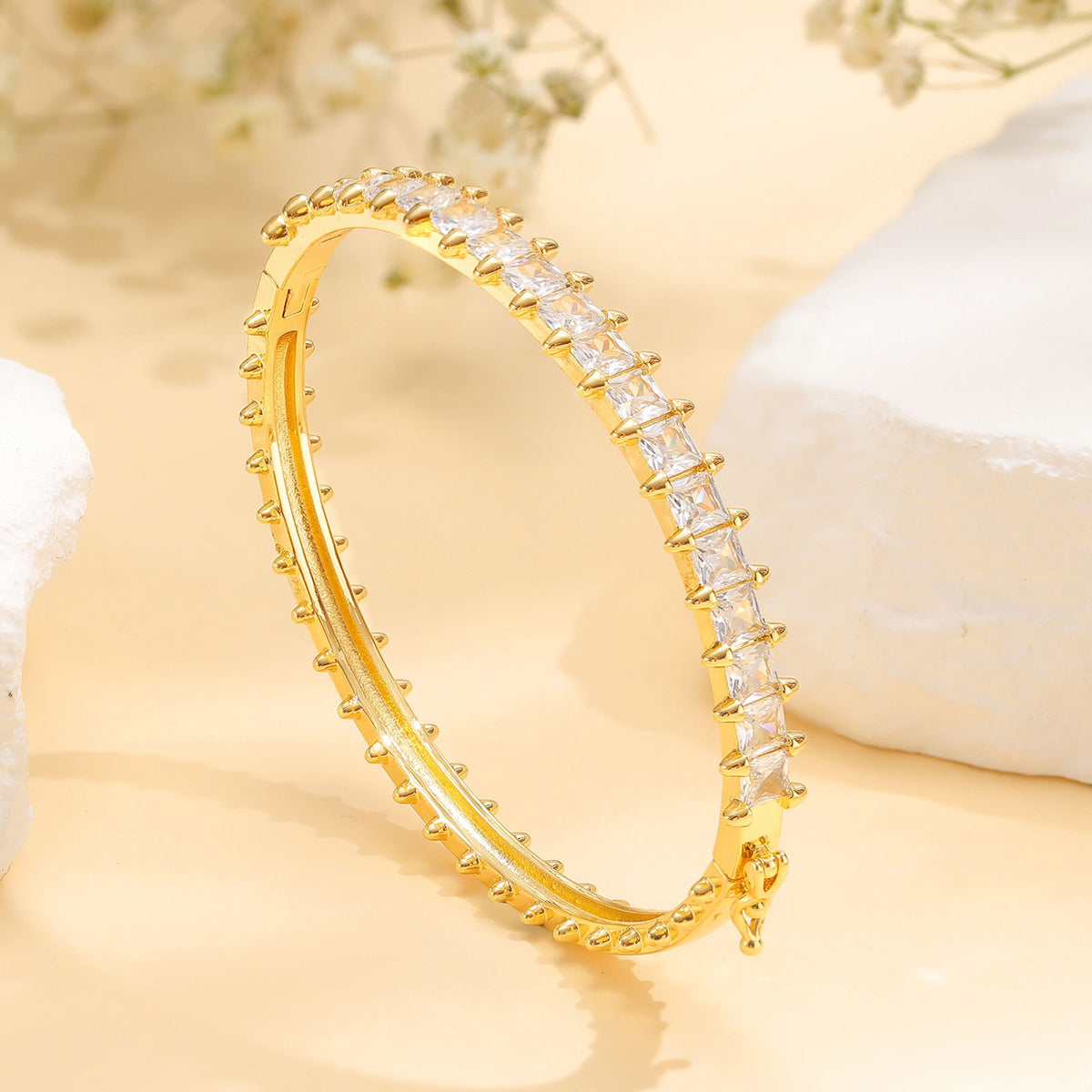 Cross Zircon Copper Bracelet