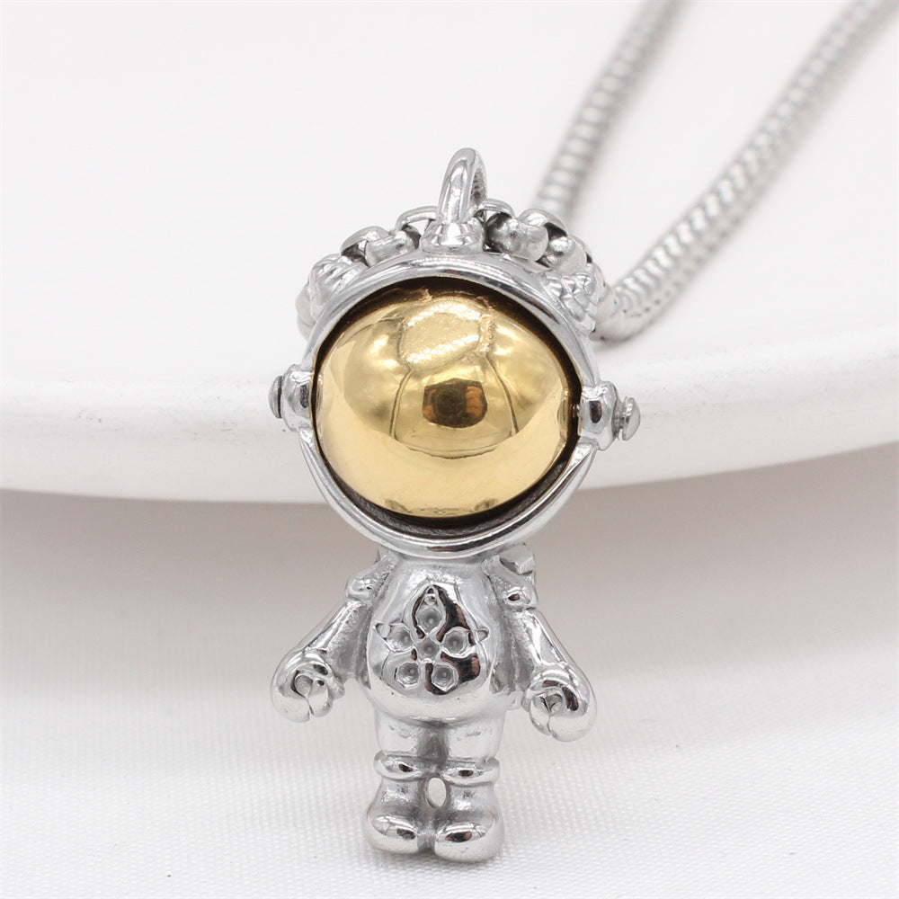 Planderful Everyday Genie – European and American Personalized Hip-Hop Titanium Steel Pendant Necklace for Men