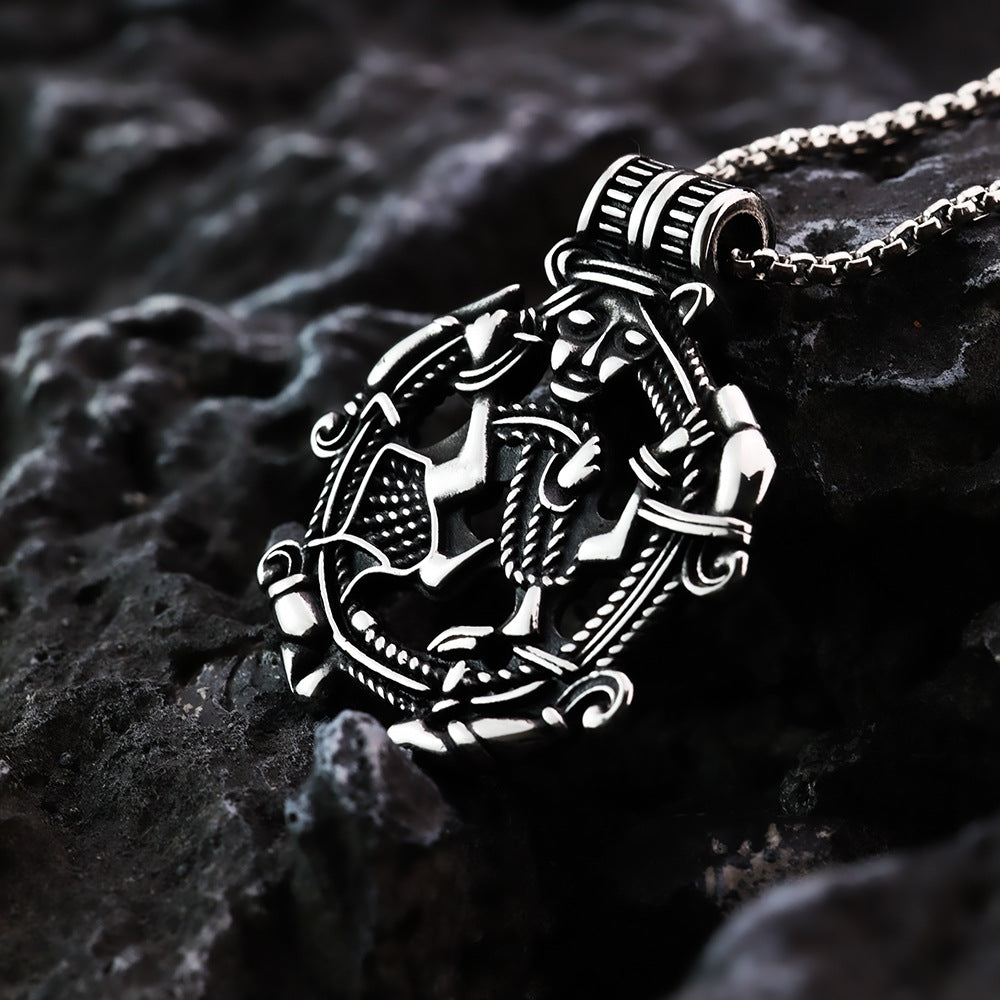 European And American Retro Stainless Steel Viking Necklace