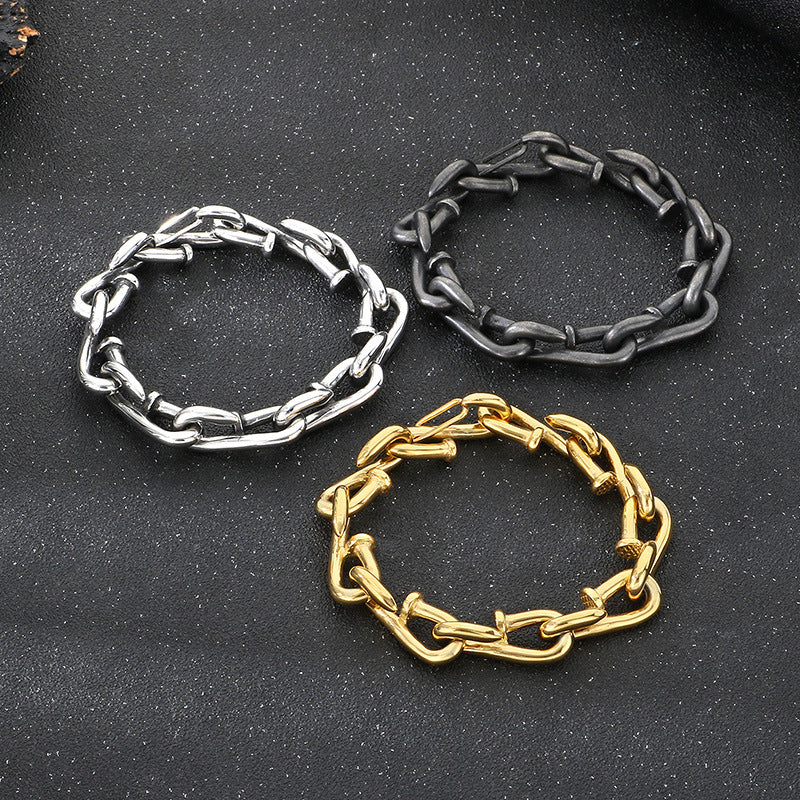 Planderful Everyday Genie Men Gold Plated Rivet Bracelet