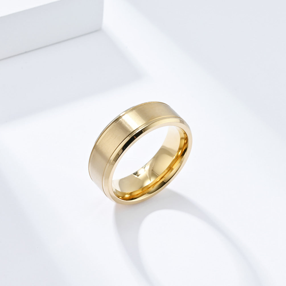 Planderful Unisex Matte Brushed Titanium Steel Ring For Couples Everyday Genie Collection