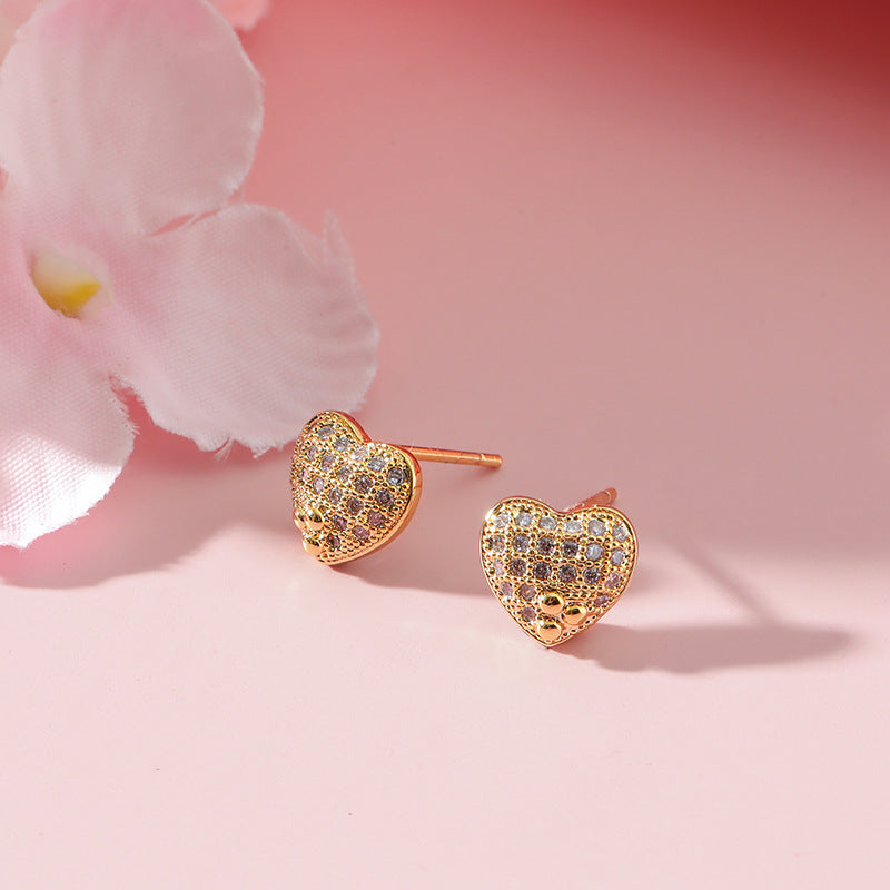 Zircon Love Stud Earrings - Vienna Verve Collection
