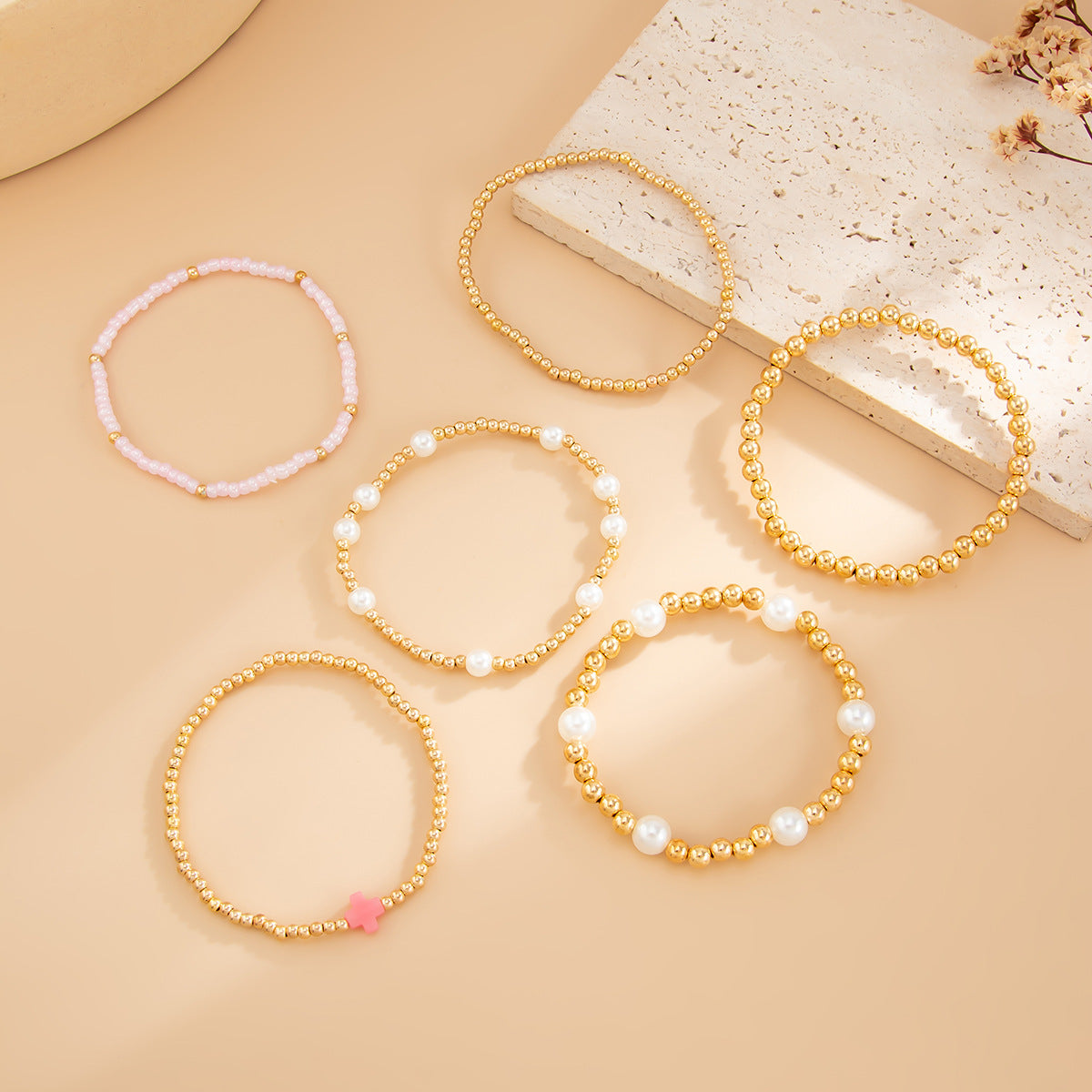 Planderful Starfish Cross Bracelet Elastic Beaded Jewelry Women Versatile Holiday Stacking Accessory Vienna Verve