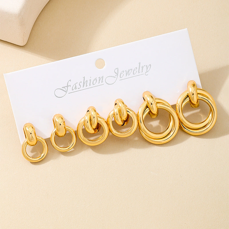 Planderful Vienna Verve Earrings Set – Fashionable Double-Layer Design