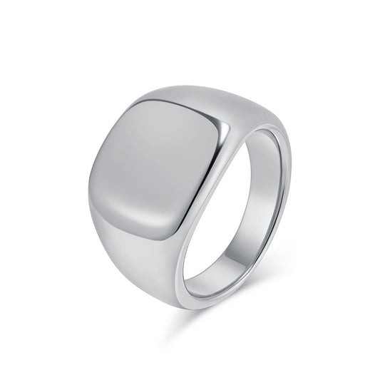Cold Neutral Wind Mirror Curved Titanium Steel Ring for Men