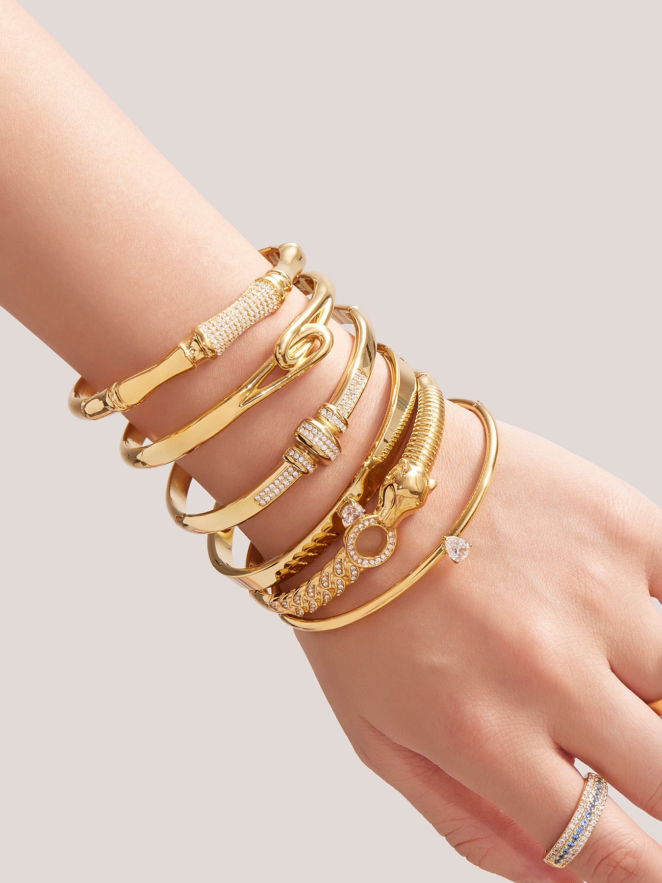 Planderful Zircon Bamboo Stainless Steel Bracelet Women