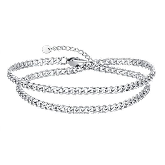 Simple Six-Sided Grinding Chain Stainless Steel Bracelet for Men