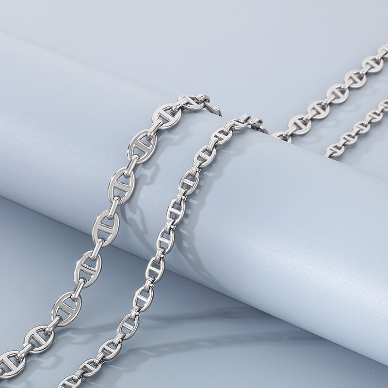 Trendy Pig Nose Chain Necklace For Men Stainless Steel