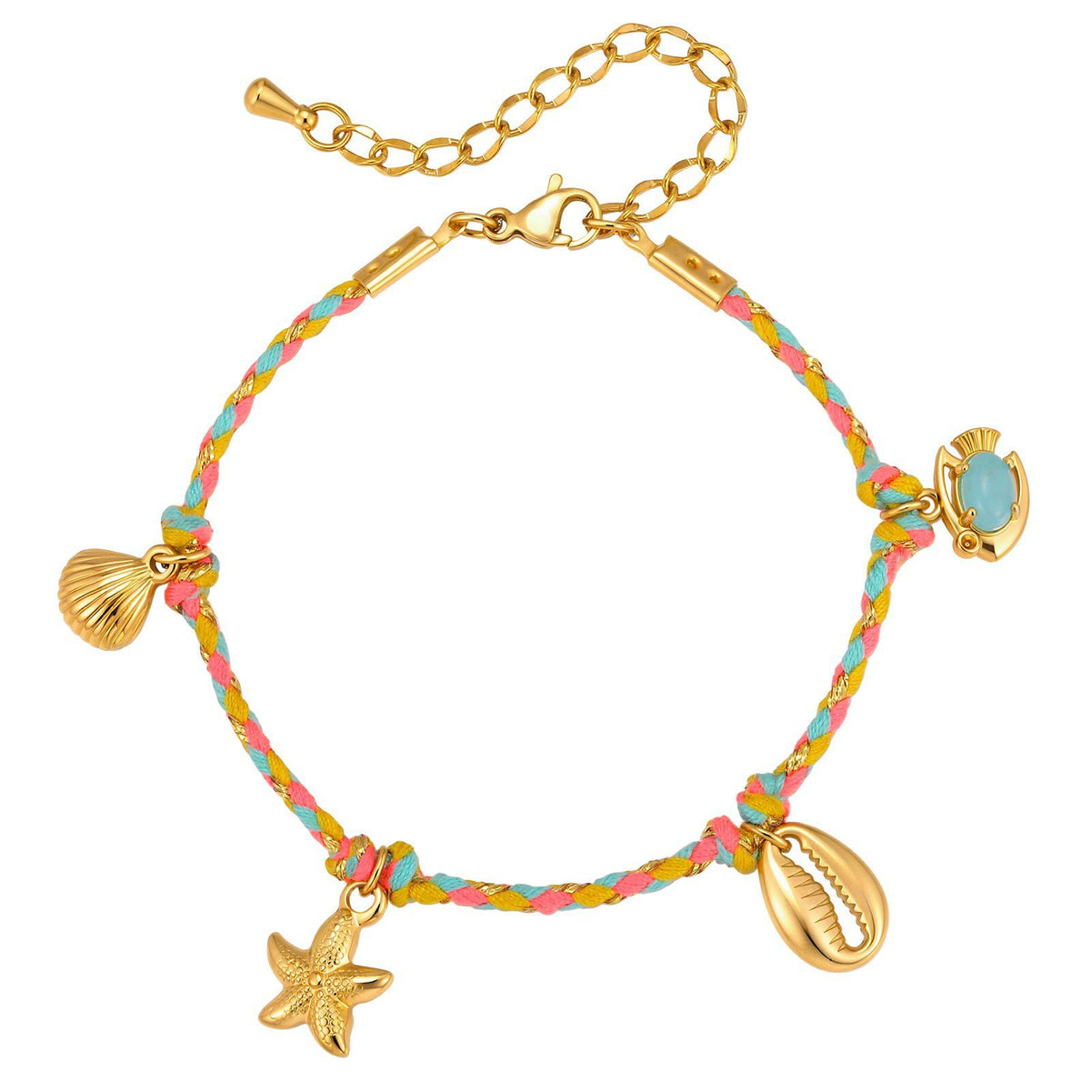 Shell Braided Stainless Steel Bracelet