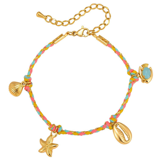 Shell Braided Stainless Steel Bracelet