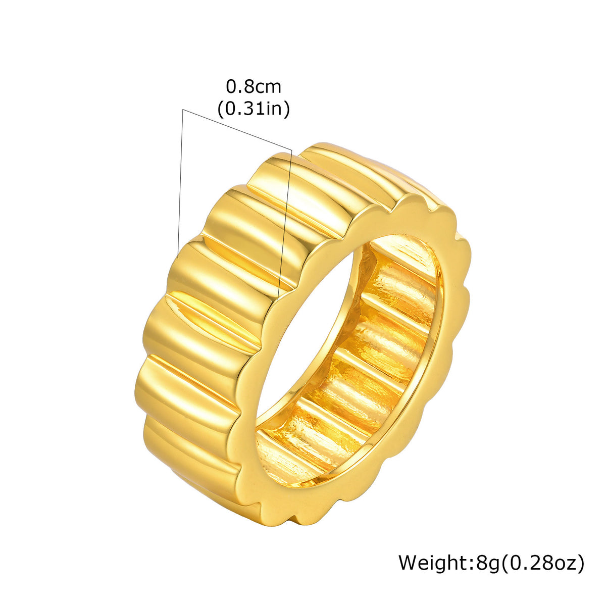 Copper Ring Wavy Edge Batch Pattern Tire Gold