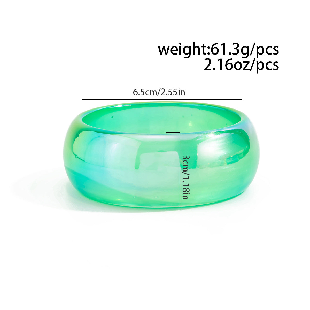 Planderful Vienna Verve Pearlescent Resin Bracelet for Trendsetters Wide Geometric Statement Jewelry