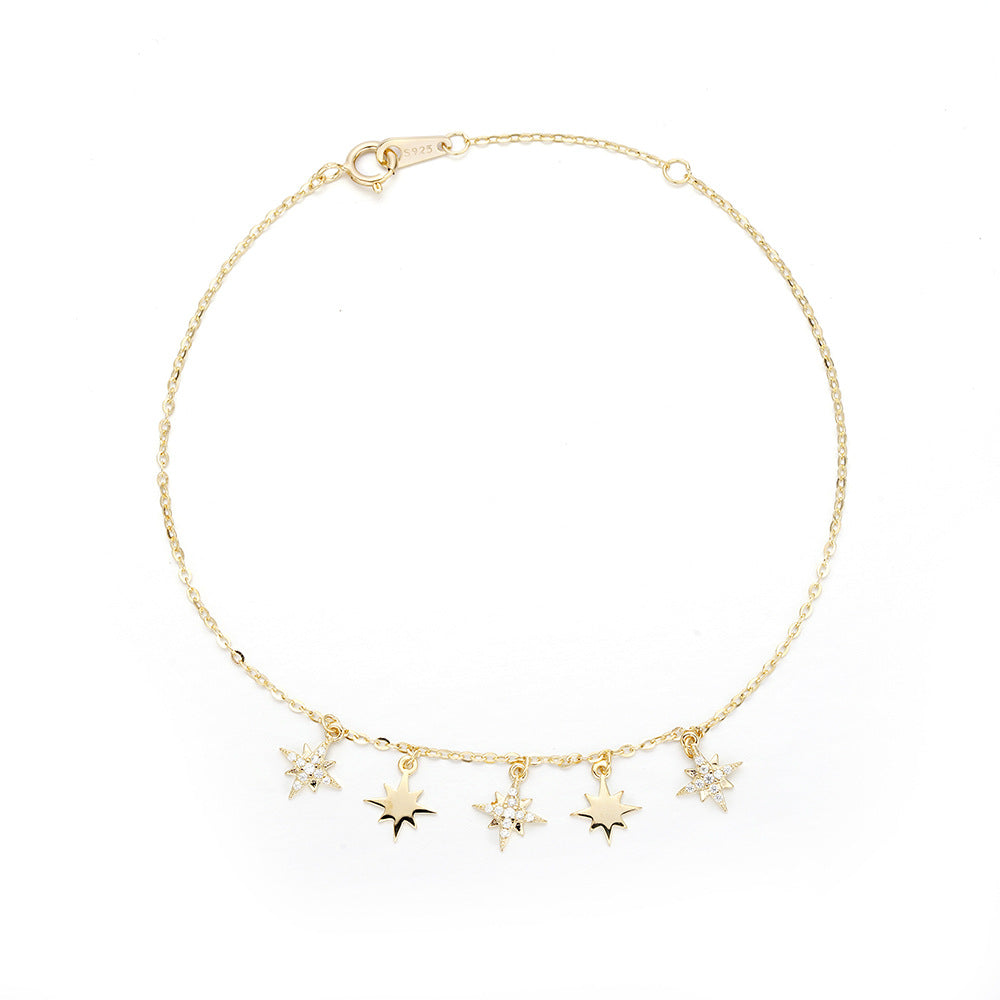 Niche Design Sense Hexagram Bracelet S925 Sterling Silver