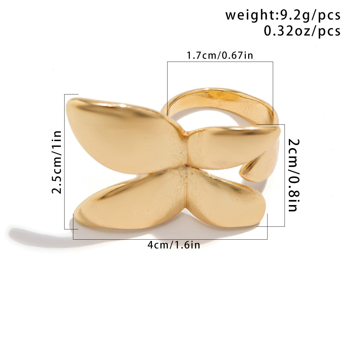 Butterfly Bow Two-finger Exaggerated Ring from Vienna Verve Collection