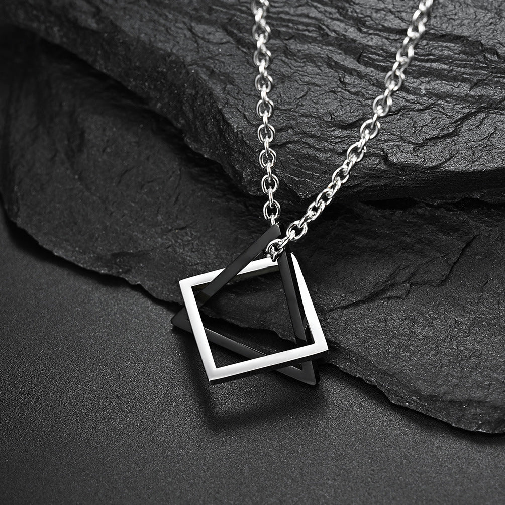 Geometric Steel Necklace For Everyday Wearers Planderful Durable Non Fading Pendant