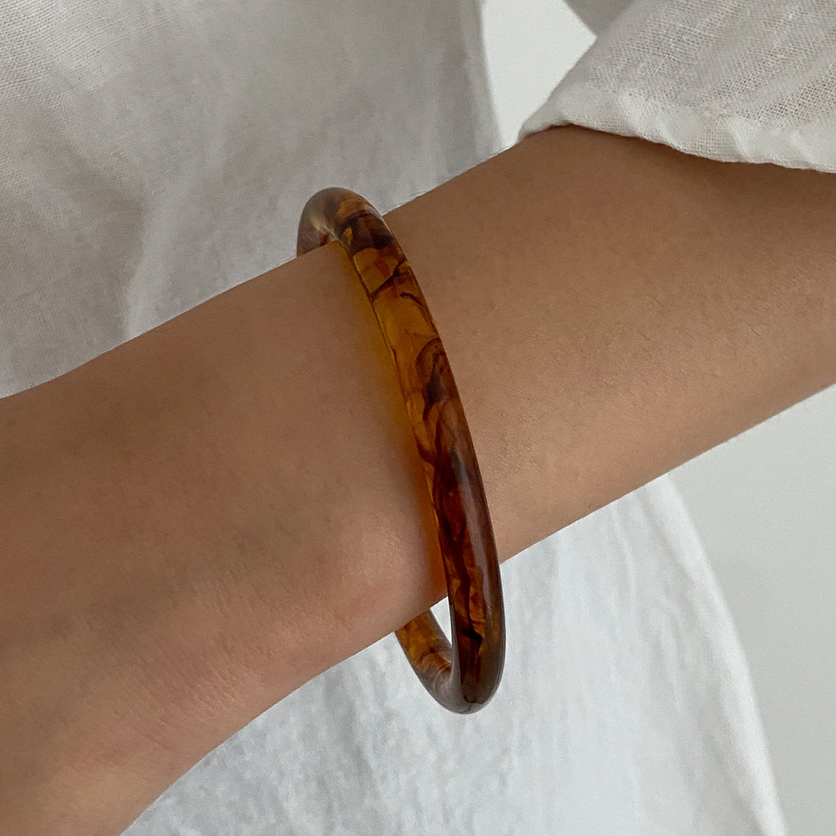 Planderful Vienna Verve Open Ring Bracelet For Women Minimal Translucent Metal Jewelry Statement