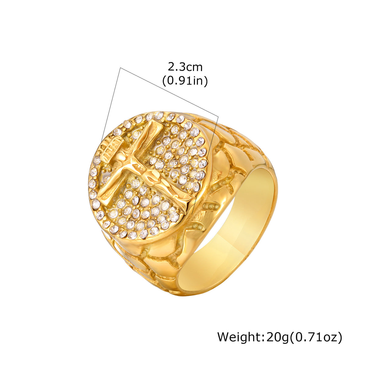 Hot-Selling Hip-Hop Hiphop Maria Ring – Zircon Men's Titanium Steel