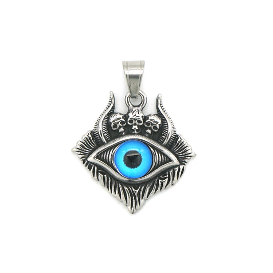 Steel Necklace – Statement Punk Skull Pendant for Bold Everyday Goth Style by Planderful