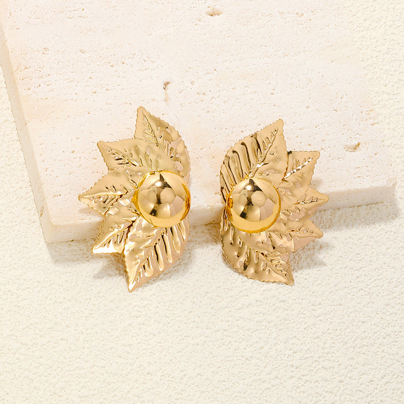 Metallic Five-Leaf Fashion Earrings - Planderful Vienna Verve Collection
