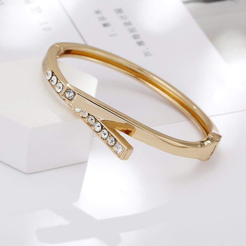 Rose Gold Titanium Steel Minimalist Bracelet - Vienna Verve Collection