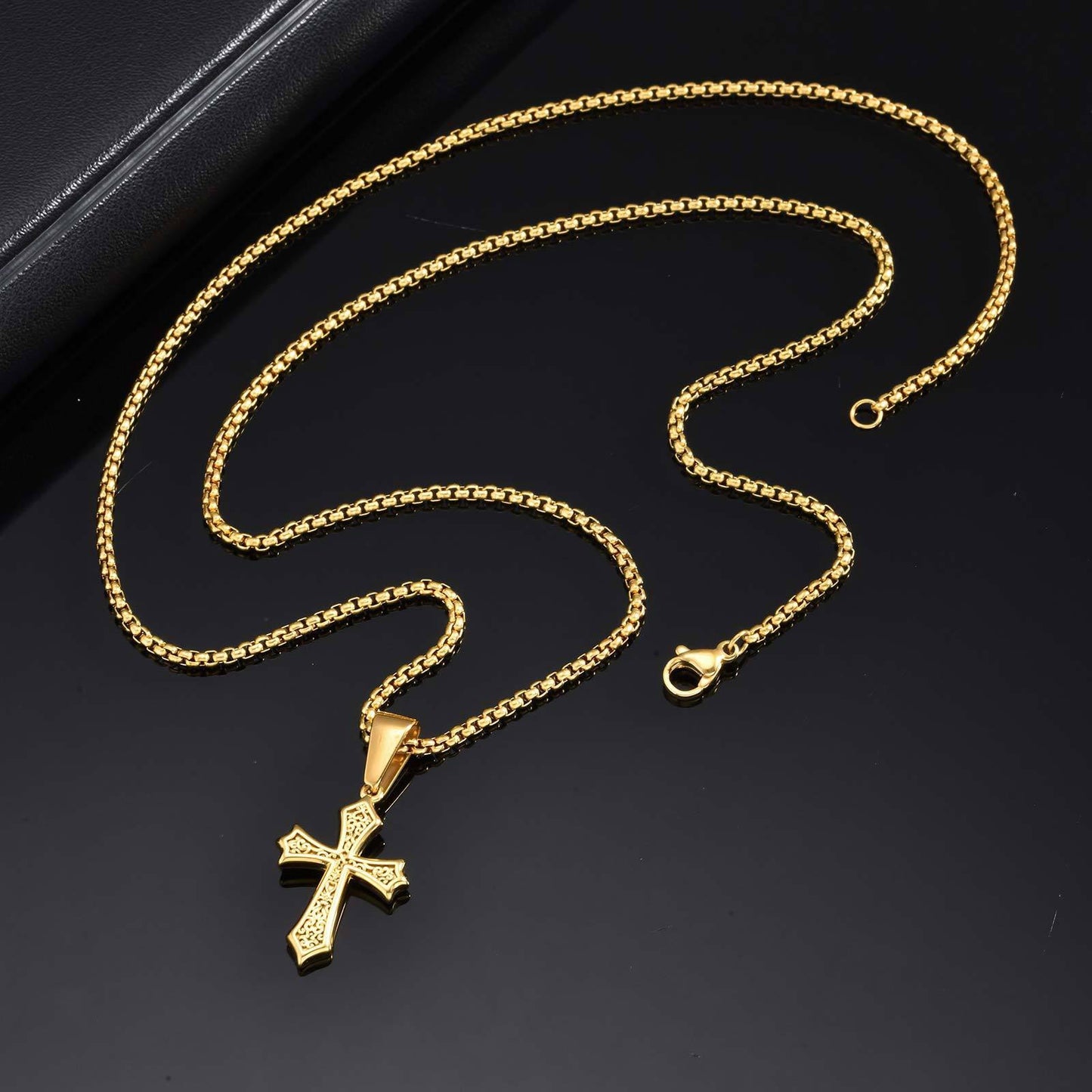 Titanium Steel Cross Pendant Necklace Unisex Luxury Versatile Design Planderful Everyday Genie
